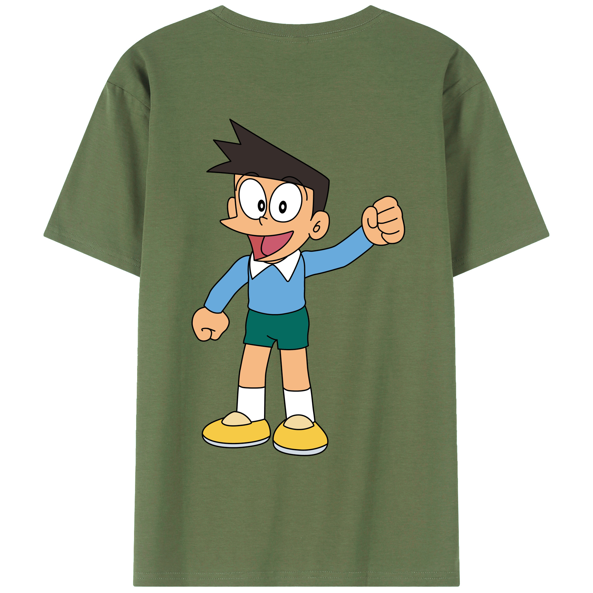 （画像用） ドラえもん 骨川 スネ夫 Doraemon Honekawa Suneo 綿100％ メンズ半袖Tシャツ（バックプリント） 通気性